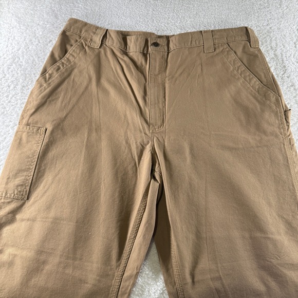 Carhartt Carpenter Workwear Pants Pockets‎ Khaki Tan Brown 40x32 Straight Leg - Picture 4 of 9
